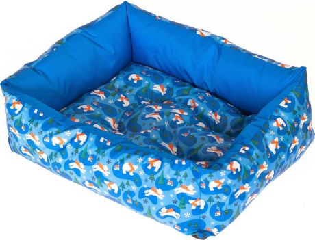 Лежак для собак Happy Puppy Умка, SHP-180069-2, голубой, размер-M, 50 х 40 х 12 см