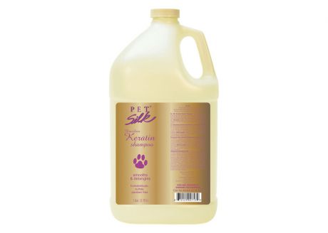 Шампунь с кератином и шелком для собак и кошек Pet Silk Brazilian Keratin Shampoo, концентрат 1:16, 3,8 л.