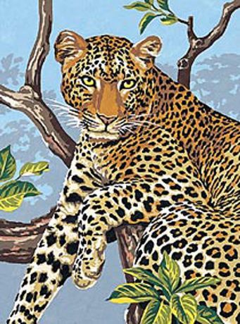Канва с нанесенным рисунком "Леопард" (50х40 см.)