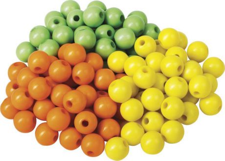 Бусины для творчества Остров сокровищ "Шарики", 8 мм, желтый, оранжевый, зеленый