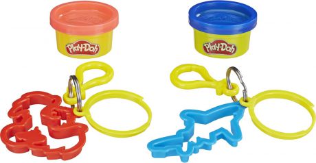 Набор для лепки Play-Doh Брелок Дракон и Акула, баночка и штамп, E5000