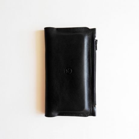 Чехол для сотового телефона Columb Чехол-кошелек из кожи 0306-BL, черный