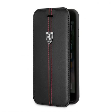 Чехол-книжка Ferrari Heritage Leather для iPhone 8/7, чёрный