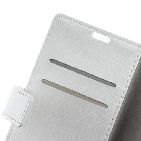 Moonmini для Meizu U10 PU Кожаный чехол с флип-кошельком Подставка для карт памяти с магнитным закрытием (белый)