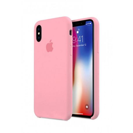 Силиконовый чехол Silicone Case для iPhone X (Розовый)