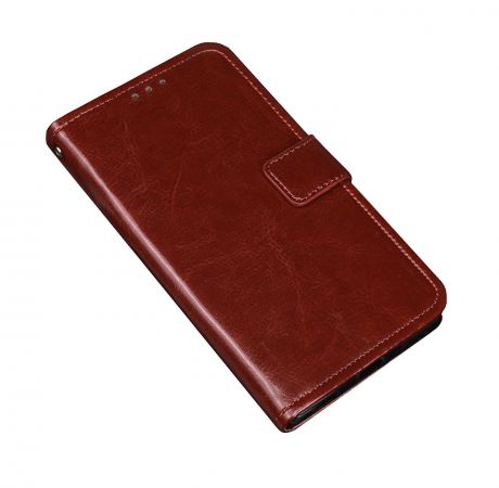 Фирменный чехол-книжка из качественной импортной кожи с мульти-подставкой застёжкой и визитницей для Samsung Galaxy S4 Active GT-I9295 коричневый MyPads