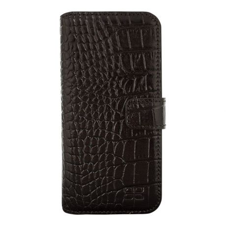 Кожаный чехол книжка для HTC M9 Bouletta (Портмоне) Черный-K1 (Кроко)