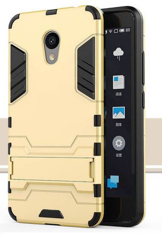 Чехол MyPads для Meizu M5c Противоударный усиленный ударопрочный золотой