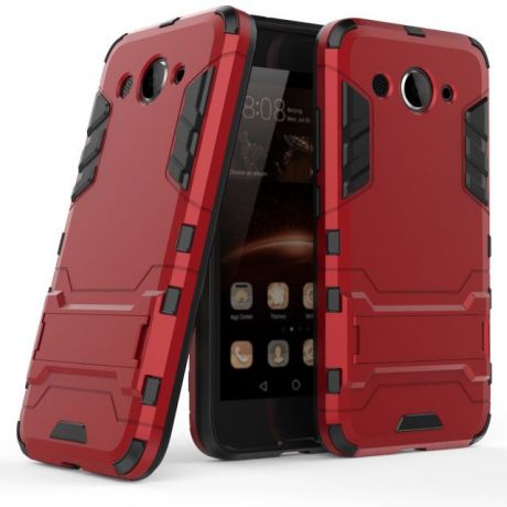 Чехол MyPads для Huawei Y3 2017 Противоударный усиленный ударопрочный красный