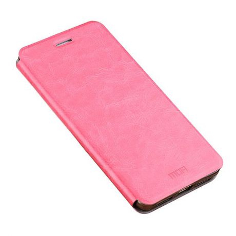 Чехол-книжка MyPads для Xiaomi Mi Note 2 на жёсткой металлической основе розовый