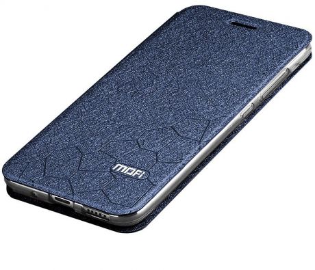 Чехол-книжка MyPads для Huawei P20 Pro на жёсткой металлической основе синий