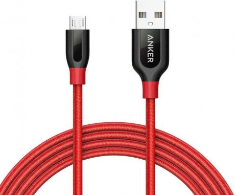 Кабель Anker Powerline+ Micro USB 0,9м, кевлар, красный (онлайн)