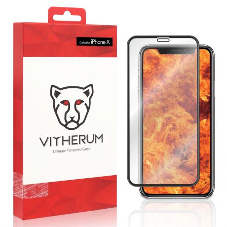 Защитное стекло VITHERUM RUBY Ultimate Resistance Tempered Glass с чёрной рамкой для iPhone X/XS (VTHRBY0001)
