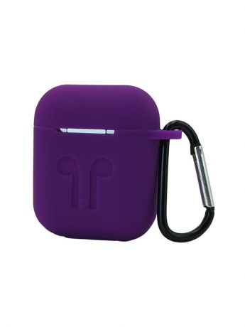 Чехол для наушников AirPods фиолетовый с карабином