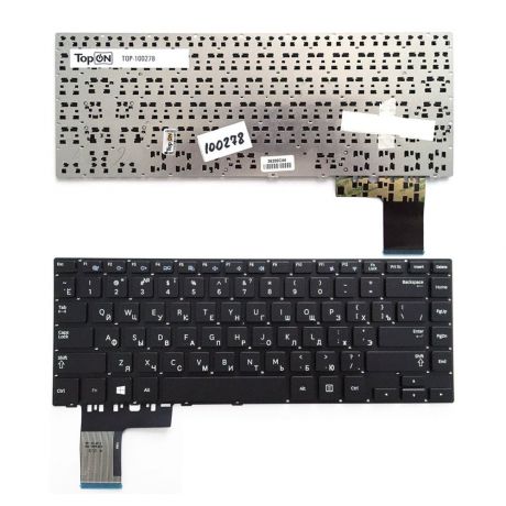 Клавиатура TopOn Samsung NP370R4E, 470R4E, NP470R4E, NP450R4V Series. Плоский Enter. Без рамки. PN: CNBA5903619, BA5903619., TOP-100278, черный