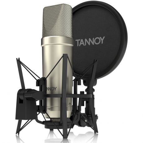 Tannoy TM1 конденсаторный микрофон с большой мембраной 1" в комплекте с подвесом "паук", поп-фильтром и кабелем