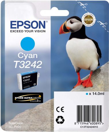 Картридж Epson C13T32424010 Cyan для принтеров Epson SC-P400, голубой