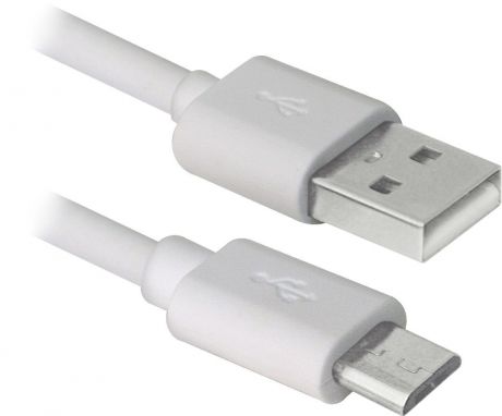 USB кабель Defender USB08-03BH USB2.0, AM-MicroBM, 1м, 87477, белый