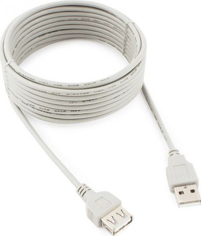 Кабель Gembird CC-USB2-AMAF-15 USB 2.0 тип A разъем - USB 2.0 тип B разъем, белый, 5 м