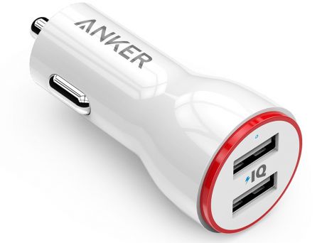 АЗУ Anker 24W 4.8А, 2 умных USB порта по 2.4А (белое)
