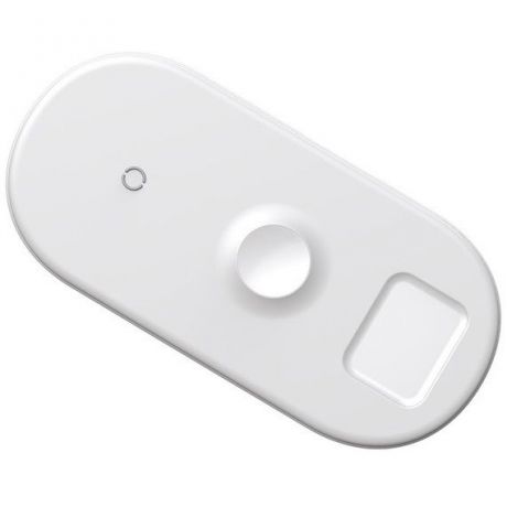 Беспроводная зарядка для телефона и Apple Watch/Pods быстрая Baseus Smart 3in1 - Белая (WX3IN1-02)