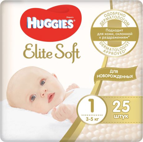 Подгузники Huggies, размер 1, 3-5 кг, 9400111, 25 шт