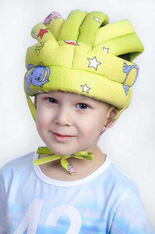 Противоударная шапка-шлем BabyBum №2 (желтая)