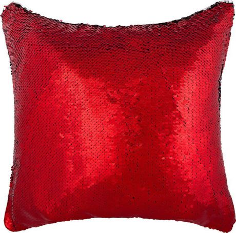 Подушка декоративная Santalino Бурлеск, 850-876-4, красный, серебристый, 40 x 40 см
