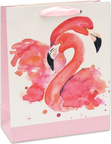 Подарочная упаковка Dream Cards "Изящные фламинго", 18 х 23 х 10 см