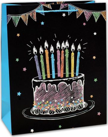 Подарочная упаковка Dream Cards "Торт со свечками", 26,4 х 32,7 х 13,6 см