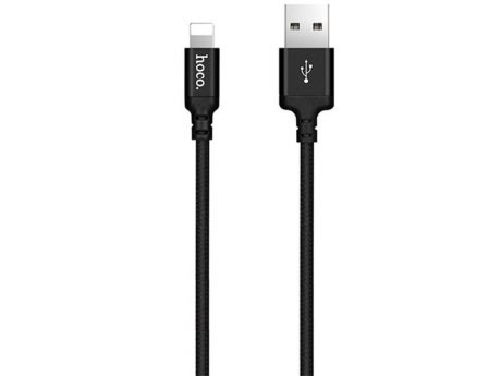 USB кабель HOCO для iPhone X14 Times Speed плетеный черный 2 м.
