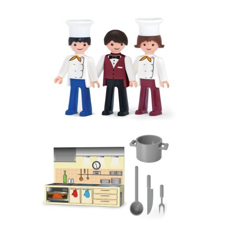 Работники кухни с аксессуарами