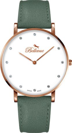 Часы Bellevue женские, белый, зеленый