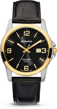 Часы Rodania мужские, черный, золотой