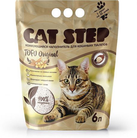 CatStep Tofu комкующийся наполнитель для кошачьих туалетов, без запаха (6 л)