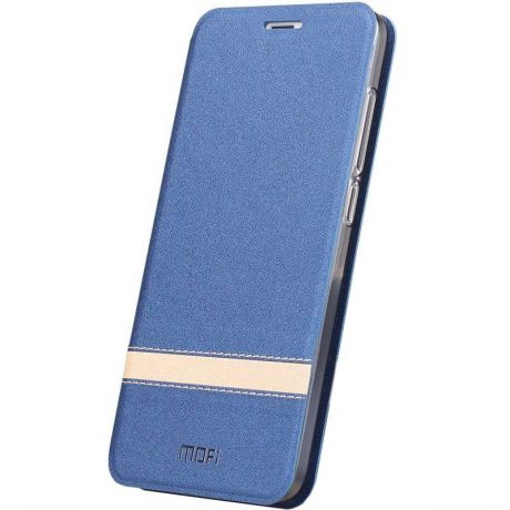 Чехол-книжка MyPads для Xiaomi Redmi 5A на жёсткой металлической основе синий