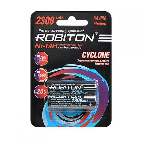 Аккумуляторная батарейка Robiton Cyclone Rtu2300Mhaa Bl2, 15580