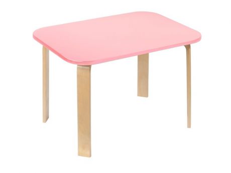 Детский столик Мордочки розовый (цвет столешницы: розовый, цвет ножек стола: береза)
