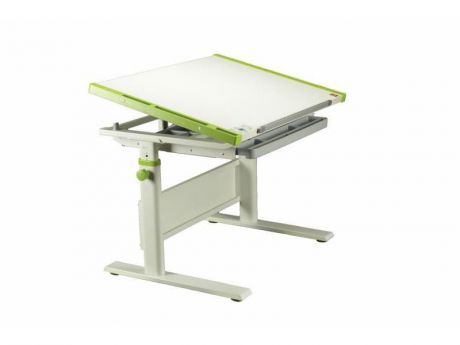 Парта детская KidsMaster K7-Creative Desk (цвет столешницы: беленый дуб, цвет боковин: зеленый, цвет ножек стола: белый)