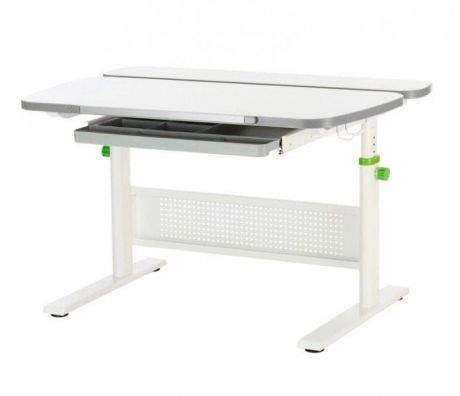 Парта детская KidsMaster K5-Unique Desk (цвет столешницы: беленый дуб, цвет боковин: серый, цвет ножек стола: белый)