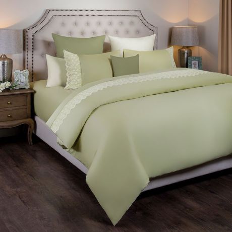 Комплект постельного белья Santalino Идиллия, евро, наволочки 50 х 70 см, 984-606, зеленый