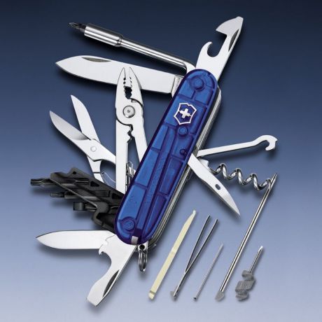 Нож Victorinox CyberTool, 91 мм, 34 функции, полупрозрачный синий