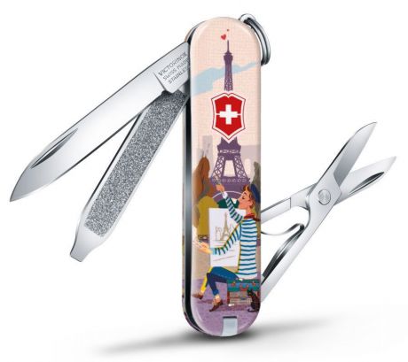 Нож-брелок Victorinox Classic LE 2018, 58 мм, 7 функций, "The City of Love"