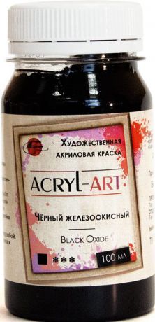 Краска акриловая художественная Акрил-Арт, "Таир", 100 мл, Черная железоокисная