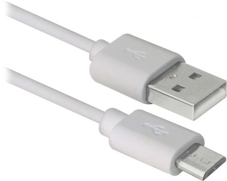 Кабель USB-Micro Defender 87468, USB08-10BH USB2.0 AM-MicroBM, 3м, белый