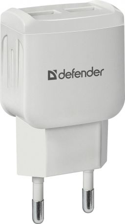 Сетевой адаптер Defender UPA-22 белый, 2xUSB, 2.1А