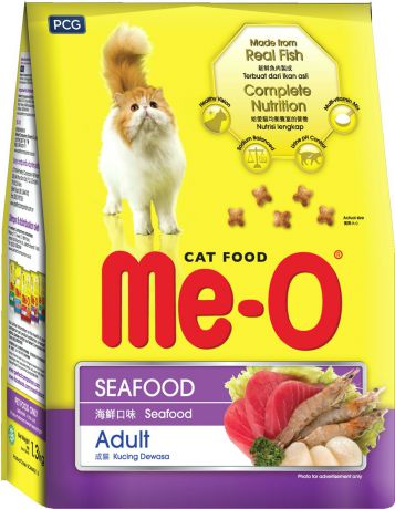 Корм сухой для кошек и котов PCG "Ме-О", морепродукты, 7 кг