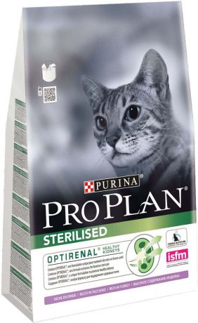 Корм сухой Pro Plan "Sterilised" для взрослых стерилизованных кошек и кастрированных котов, с индейкой, 3 кг