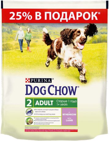 Корм сухой Dog Chow "Adult" для взрослых собак, с ягненком, 800 г