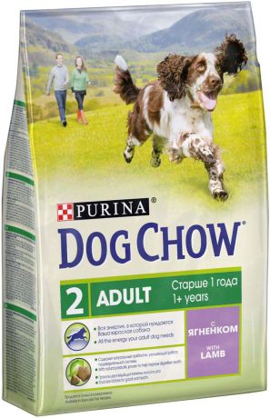 Корм сухой Dog Chow "Adult" для взрослых собак, с ягненком, 2,5 кг